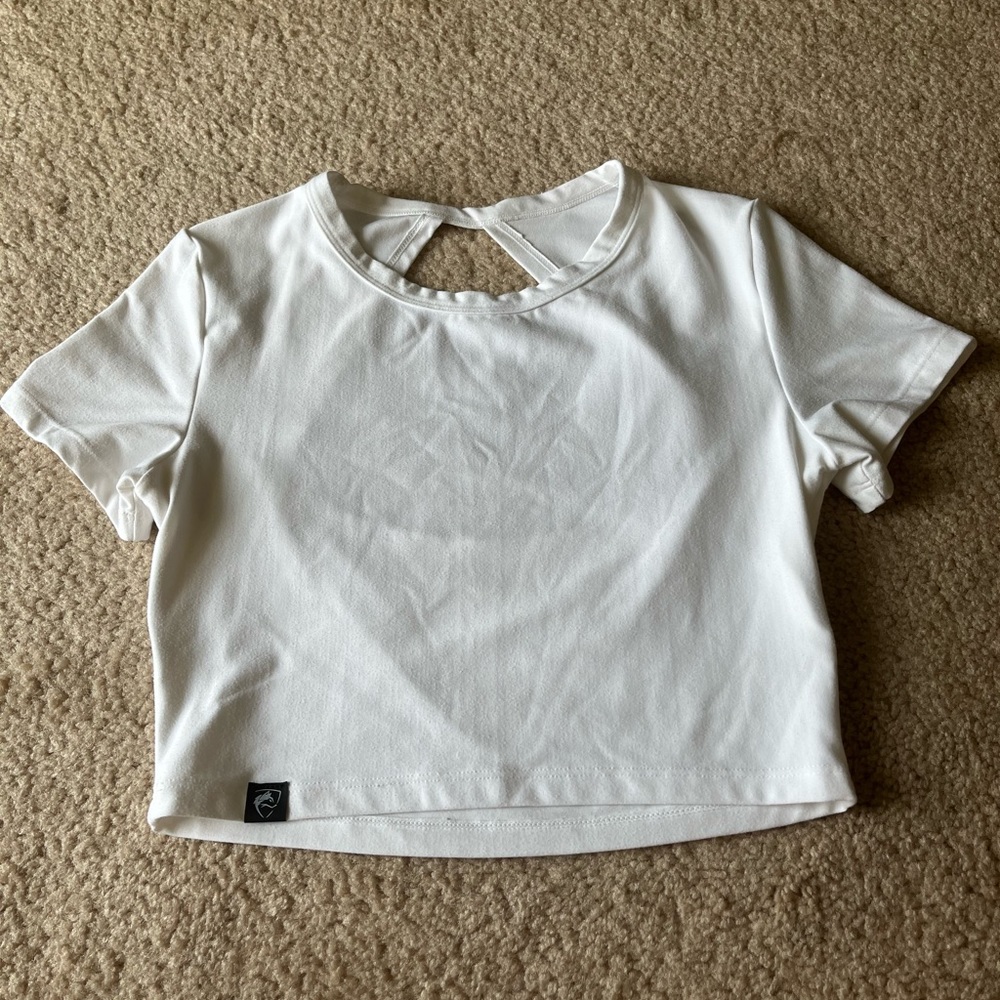 Alphalete crop backless tee